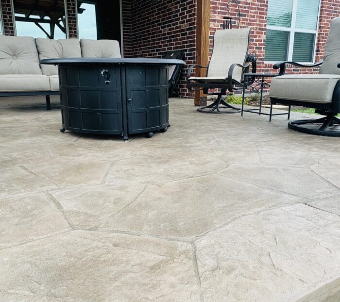 Concrete Patio with a Stamp and Stain Finish in Bryan, Texas