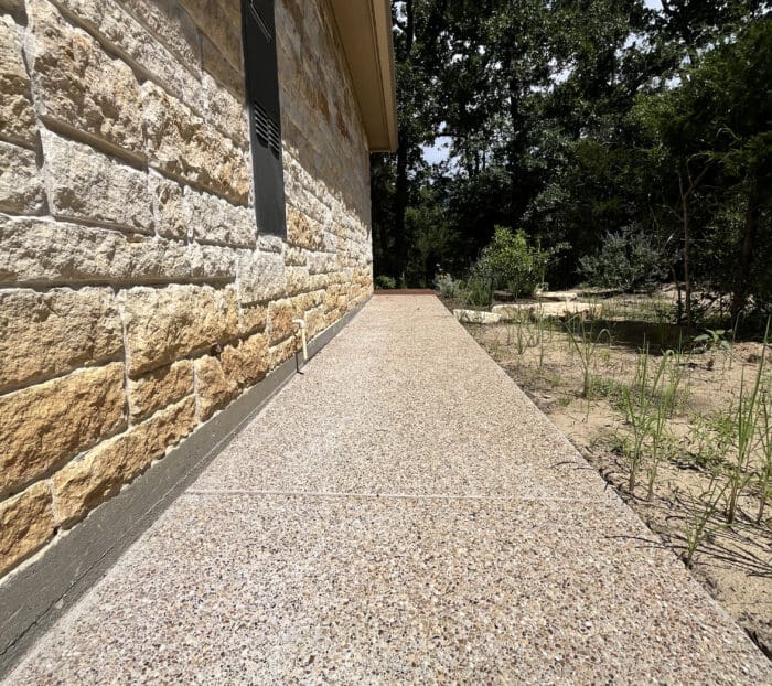 Concrete Walkway with an Aggregate Finish in College Station, Texas