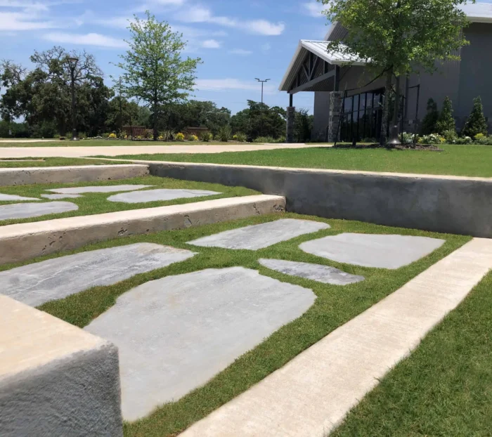 Unique Stairs Idea with Concrete Retaining Wall in College Station, Texas and Bryan, Texas