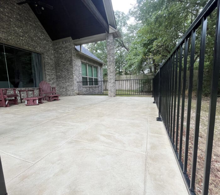 Concrete Patio with a Stamp and Stain in Bryan, Texas