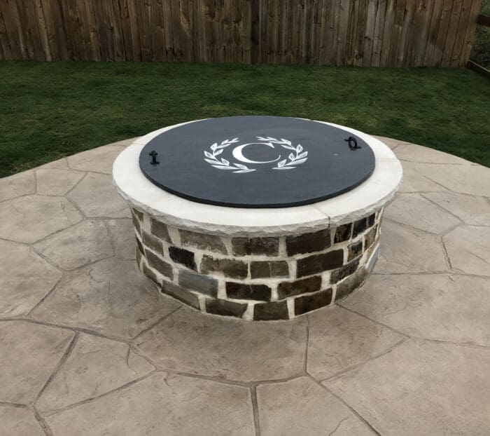 Concrete Patio with a Stamp and Stain Finish in Bryan, Texas