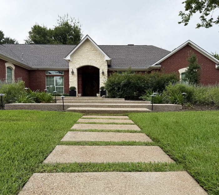 Concrete Modern Walkway and Curb Appeal in College Station, Texas