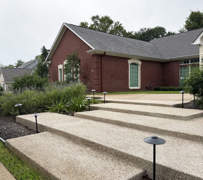 Concrete Steps in an Asymmetrical Design in College Station, Texas