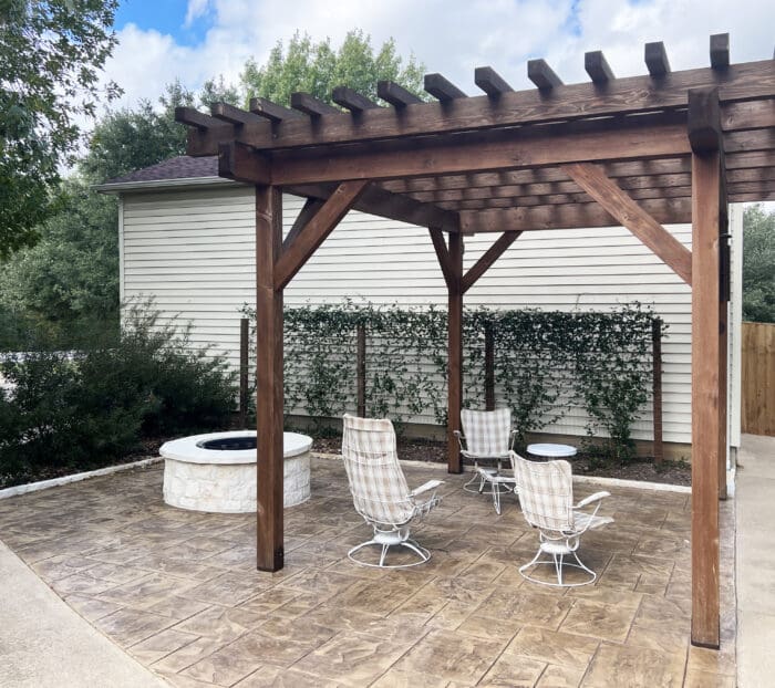 Outdoor Living Entertainment with a Concrete Patio in College Station, Texas