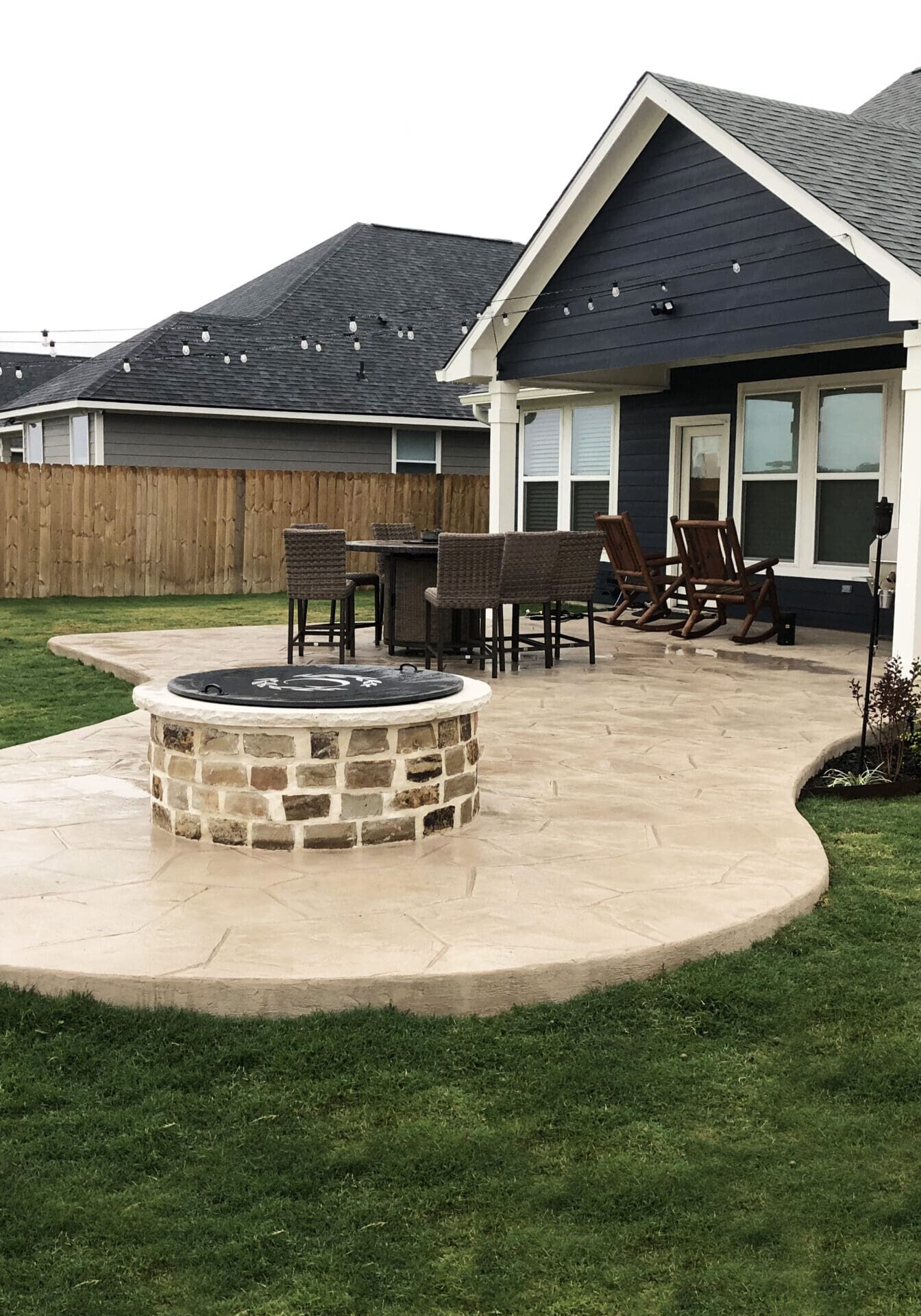 College-Station-TX-Concrete-Patio-Outdoor-Living Stamp and Stained Concrete Patio in College Station, Texas