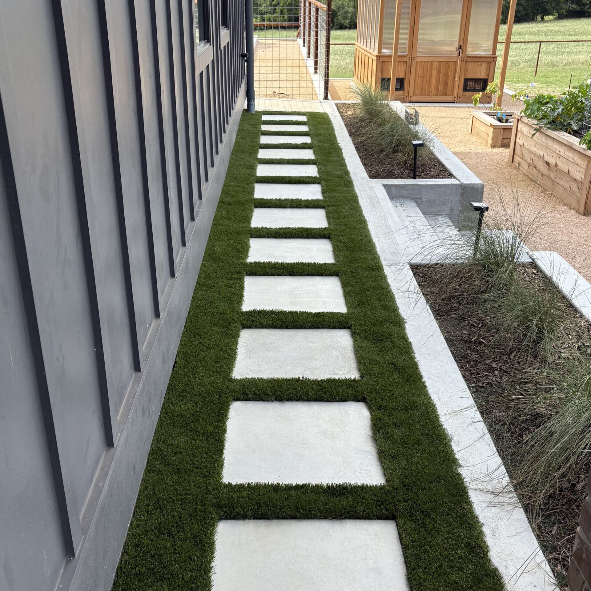 College Station - Texas - Artificial Turf - Paver Walkway