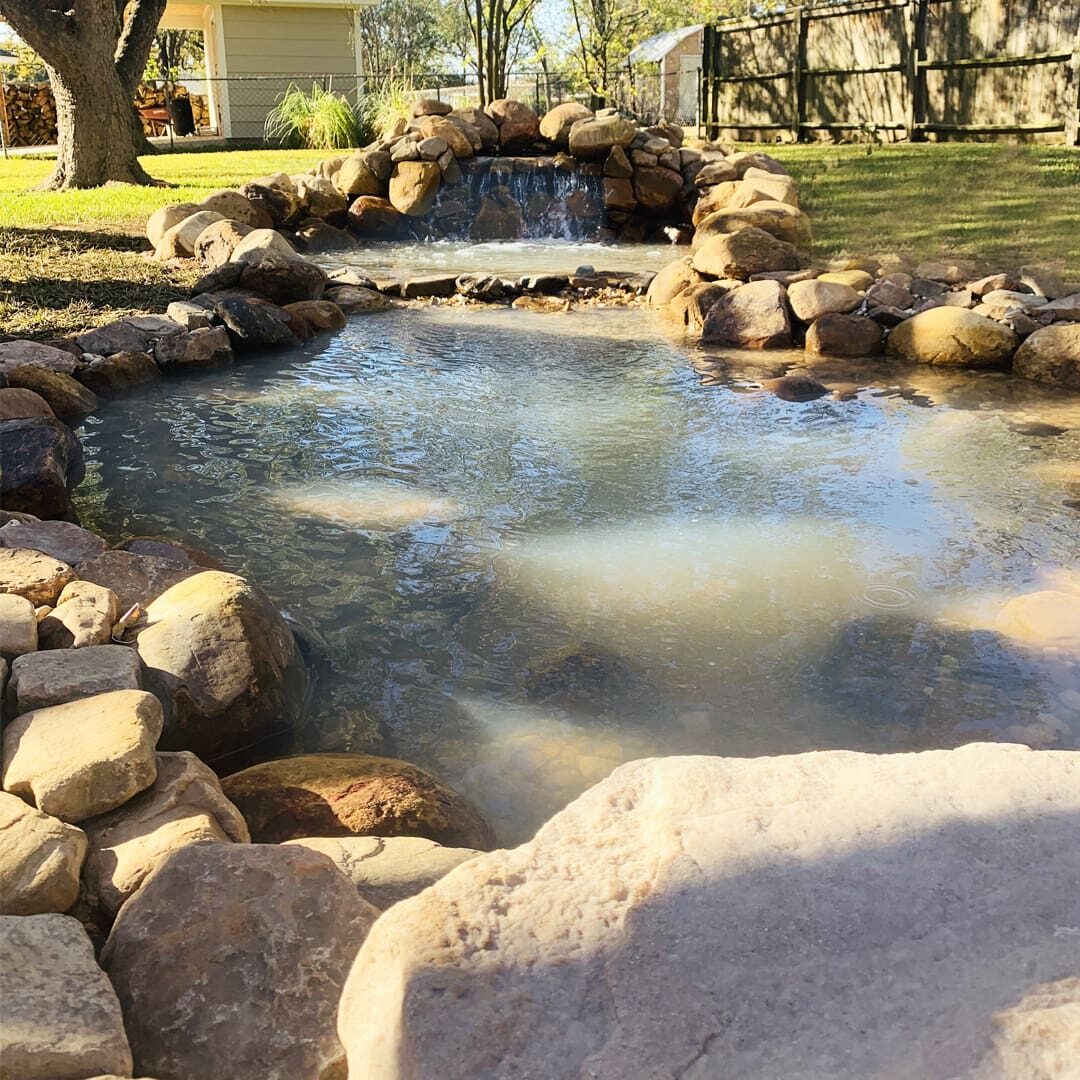 Navasota-TX-Landscape-Installation-Backyard Pond Navasota, Texas Landscape Installation